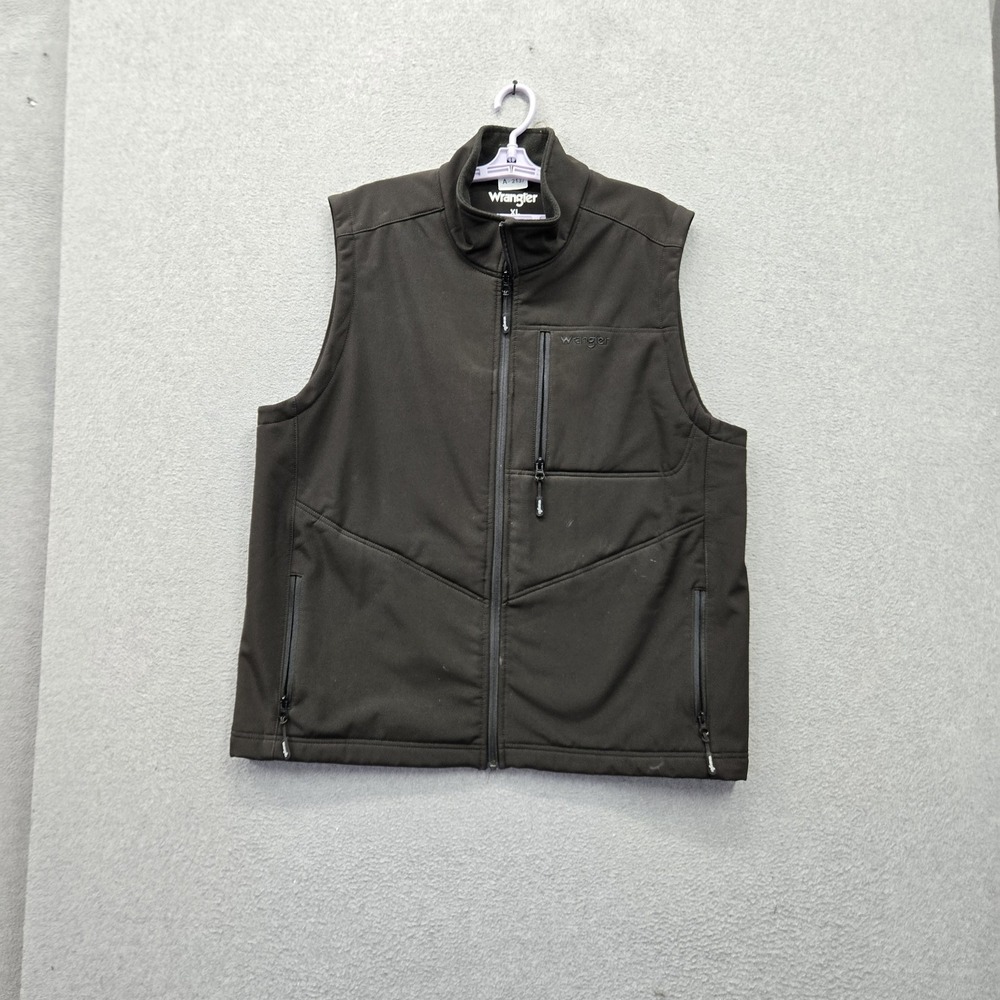 Wrangler Men Vest XL Black Concealed Carry Stretch Trail Vest Zipper Sleeveless